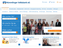 Tablet Screenshot of huemmlinger-volksbank.de